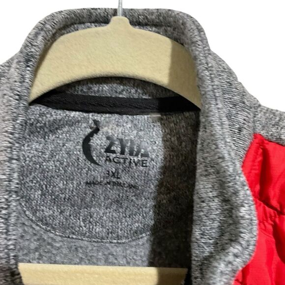 ZYIA Red Active Quilted Ash Cabin Full Zip Jacket Red Gray 3XL/XXXL - Picture 10 of 12